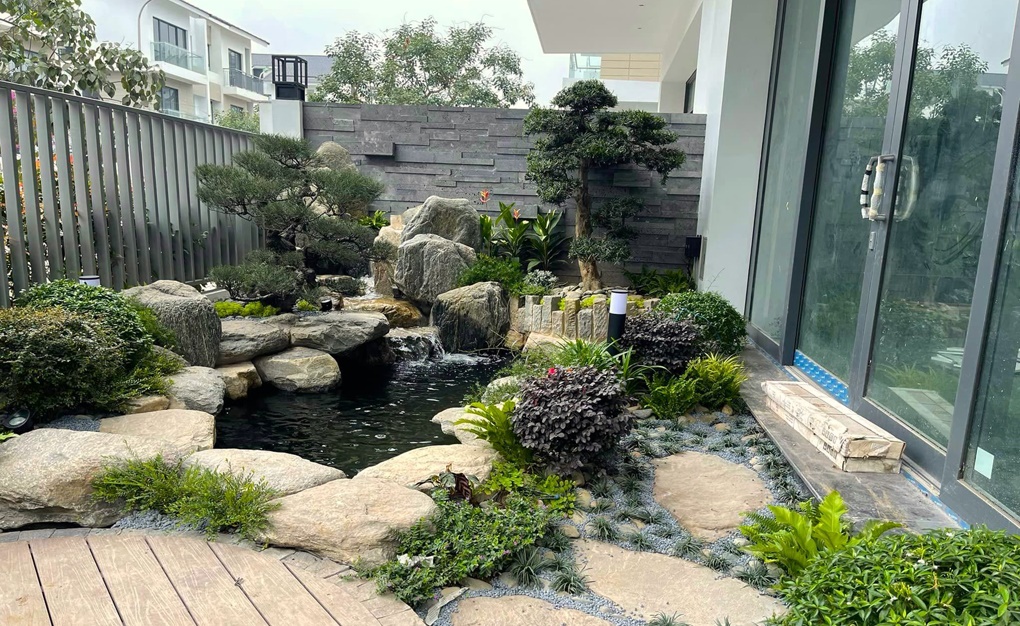 Thiết kế tiểu cảnh hồ koi